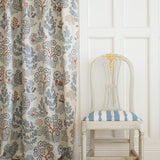 May Ivory/Dusty Blue/Terra - Linen Fabric