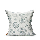 Midsummer morning White/Dusty Blue - Cushion cover 50x50 cm
